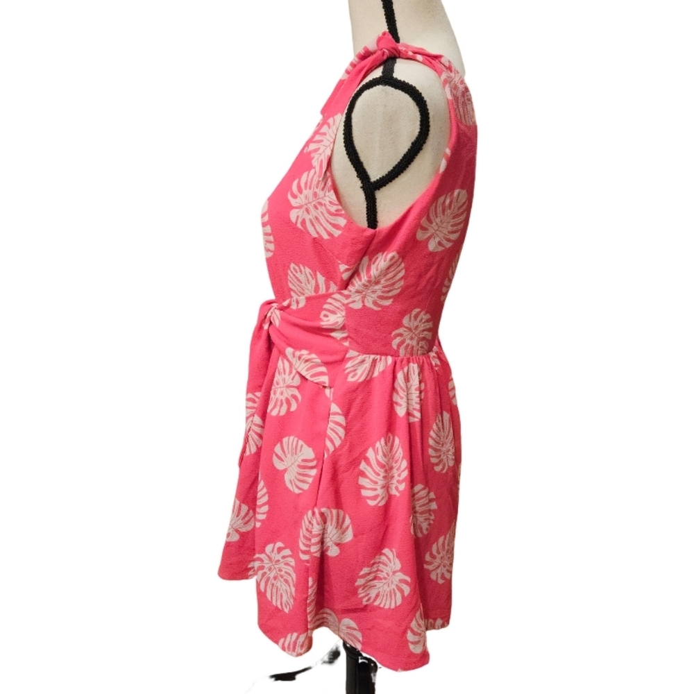CATO Pink One-Shoulder Dress with Leaf Print - Picture 5 of 10